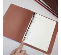 Notebook a griglia a foglia larga in ecopelle A5, Stile: Core interno del filo o