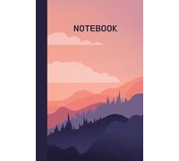 notebook: A notebook with an orange mountain.