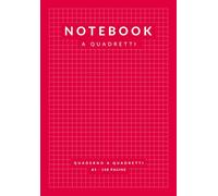Notebook a Quadretti: 108 Pagine A5 a Quadretti 5 mm per Appunti, Scrittura a Mano, Matematica | Scuola Ufficio | Rosso