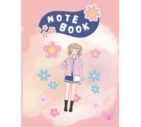 NOTEBOOK: Aesthetic Notebook for Teen Girls | Cute Girl & Floral Cover | College-Ruled Pages with Happy Flower Design