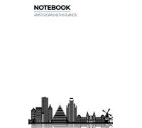 Notebook Amsterdam, Netherlands: ~ Lined Ruled with Notes Section Box Modern City Skyline Themed Notebooks and Journals [Lingua Inglese]