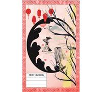 Notebook: Asian-themed Notebook, Red Cover, A5 100 pages (50 sheets), B&W lined interior, for schoolwork and journaling