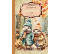Notebook: Autumn Hedgehogs: 110 pages 6" x 9" size lined journal for Adults, children, teens and students