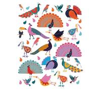 Notebook: Beautiful colourful birds, ruled with additional space for important notes