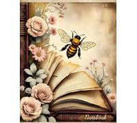Notebook: Bee journal in Victorian theme for collecting thoughts, gratitude, ideas. |140 pages 8.25" H x 6.50" W. Back cover is black with a bee in ... a small bee icon on the bottom right corner.