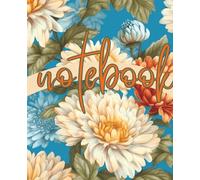 Notebook: Blank Wide Ruled Lined Pages with Bright and Beautiful Peach and Creamy Dahlias and Teal Background on Cover | 120 Pages | Size 7.5 x 9.25