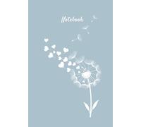 Notebook: Blue Dandelion Line Art in the Breeze Cover Design| Wide Ruled | 6" x 9" | 120 Pages | Great for Everyday Notes & Thoughtful Gifts