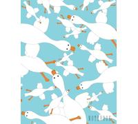 Notebook: blue lined notepad with goose print on the cover