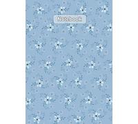 Notebook: Carnet de notes A5 ligné "bleu" - 160 pages, 80 feuilles - idéal comme cahier d'inspiration, bullet journal, livre d'écriture - motif fleurs