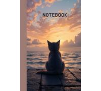 notebook: Cat looking at the sunset sky notebook
