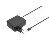 DIGITUS 100W GaN Caricabatterie USB-C per notebook - Tecnologia al nitruro di gallio - Power Delivery 3.0-1.2m Lunghezza cavo - anche per smartphone e tablet - nero