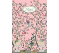Notebook: Chinoiserie Vintage Pink Floral Print Composition Notebook - College Ruled Lined 100 Pages - 6 x 9”
