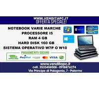 NOTEBOOK COMPUTER PORTATILE USATO RICONDIZIONATO CPU I5 RAM 4 GB HDD 160 GB W10P