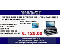 NOTEBOOK COMPUTER PORTATILE USATO RICONDIZIONATO RAM 4GB HDD 160GB W10P GARANZIA