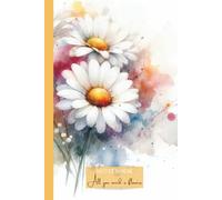 Notebook con Elegante Illustrazione ad Acquerello di Margherite Bianche: Taccuino per Appunti, 120 Pagine, Formato 6x9 in. (15,24x22,86 cm) idea regalo