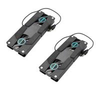 Notebook Cooler Pieghevole a Doppia Ventola Abs Nero 2pezzi | Vacanze Estive, Laptop Air Cooler e USB Laptop Cooler, Ventilated Support per Heat Dissipation
