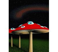 Notebook: cosmic surrealistic mushroom | grided journal