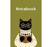 Notebook: Cozy Black Cat Reader | Wide Ruled | 6" x 9" | 120 Pages | Thoughtful Journal for Book Lovers & Writers