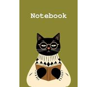 Notebook: Cozy Black Cat Reader | Wide Ruled | 6" x 9" | 120 Pages | Thoughtful Journal for Book Lovers & Writers