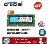 Notebook Crucial DDR3 RAM DDR3L 4GB 8GB SODIMM 1333 1666MHz 204Pin 1.35V/1.5V RAM PC3-10600 12800 PER il computer portatile