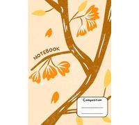 notebook cute (110 hojas rayadas de 6 x 9 in)Cuaderno de composición, Cuadernos de la escuela Cuaderno del diario diario, portada flor, arbolvintage, papel crema: hojas rayadas: Composition Notebook