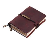 Notebook da viaggio fatto a mano, taccuino da viaggio in pelle per uomini e donne, perfetto per scrivere, regali, viaggiatori, 5,2 x 4 pollici - rosso