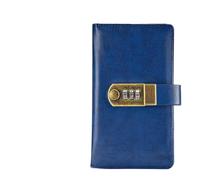 Notebook da viaggio in pelle PU con cifre Blocco password Agenda A6 Diario note Cancelleria aziendale Nero Rosso Marrone Blu(Blue A6)