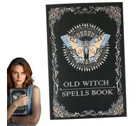 Notebook di diario vintage, libro degli incantesimi | Notebook di carta antica con incantesimi reali | Forniture per le streghe, arredamento di Halloween, libreria di scena del diario vintage per uomi