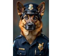 Notebook , exercise book College graph Paper For School, College, Office, Work, Students, 90 page: Policeman Dog German Shepherd