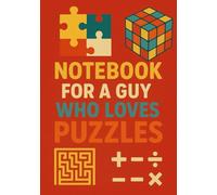 Notebook for a Guy Who Loves Puzzles | A5 Grid Notebook - 120 Pages - Red Cover with Puzzle-Themed Illustrations: Perfect Gift for Birthdays, Christmas, Holidays & Special Occasions