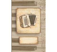 Notebook for Accordion Player: With an Antique Vintage Style Art & Puzzles on the Subject of "Music" || Appreciation / Thank You Gift Idea for Accordionist, Accordion Teacher & Fans