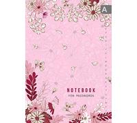 Notebook for Passwords: A5 Internet Logbook Journal Medium with Alphabetical Tabs | Redvine Flower Design Pink