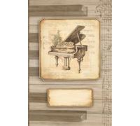 Notebook for Pianists & Piano Music Fans: Antique Vintage Style || With Puzzles on the Subject of "Music" || Appreciation / Thank You Gift Idea for Piano Player or Teacher