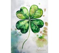 Notebook four-leaf lucky clover motif: A5, 100 lined white pages, paperback