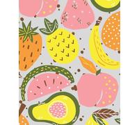 notebook: fun fruit design, soft matte cover, 110 lined pages