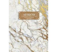Notebook: Golden Unruled Composition Notebook, White Gold Inlay Marble Blank Composition Notebook, Journal, Diary (8.5 x 11 inches)