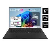 LG gram AI 17Z90TL Notebook, Display 17" WQXGA (2560x1600), Intel Core Ultra 7 256V, 16GB RAM, 512GB SSD, Ultraleggero 1.389g, Batteria 77Wh, Windows 11 Home, Copilot+, Obsidian Black