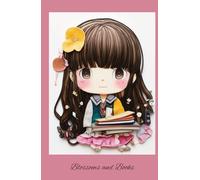 Notebook Grid Dot Hard Cover with Cute Kawaii Girl Blossoms and Books Cover: 7mm Grid Dot | 220 pages| Creative Journal| Bullet Journal| School, ... Taking Notes| Knitting Crochet Pattern Notes