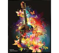 Notebook „Guitar in flowers” : 120 Lined Pages with Coloring Pages: The Perfect School Notebook with 5 Coloring Pages - Creative Fun and Learning for Kids