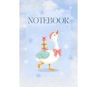 Notebook: Happy Goose with Gift Christmas | Wide Ruled | 6" x 9" | 120 Pages | Ideal for Writing Your Stories & Moments