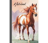 Notebook Horse Spirit, Canyon Wind: lined notebook, 160 pages, hardcover, chestnut and white pinto horse
