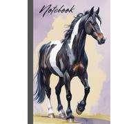 Notebook Horse Spirit, Nightfall: lined notebook, 320 pages, hardcover, black and white pinto horse