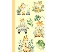Notebook, Journal, 60 pages, Lined with Colored Spine, Booklet Size, 5.5''x8.5'', Animal Design, Cute Giraffe Notebook, Writing Planner, Animal Print