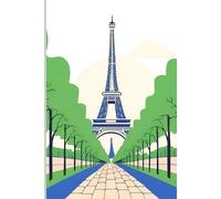 Notebook-Journal-An image of Paris on the front cover: Lined Cream Paper - 6x9" - 100 pages