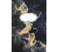 Notebook Journal Lightning With Clouds: 110 Pages, College Ruled, Lined, 6x9in/15.24x22.86cm