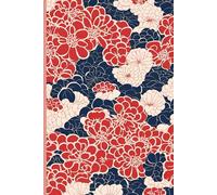 Notebook - Journal: Lined Cream Paper - 6x9" - 100 pages - Japanese Flower Pattern on the Front Cover
