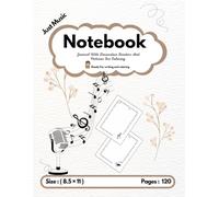 NOTEBOOK: Journal With Decorative Border Paper And Beautiful Pictures Of Music For Coloring That Makes Writing Enjoyable Attractive For Everyone. Size:(8.5×11),Pages:120
