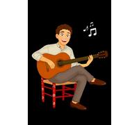 Notebook: La vida suena mejor con música. - Guitar Player Pepe on Black Background | Lined Notebook | 6 x 9 in (15.24 x 22.86 cm) | 120 Pages | Glossy Cover