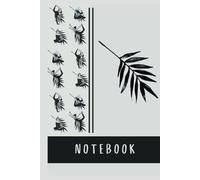 Notebook Leaf and Yoga: Black and White - Design 4: A5. Hardcover. 300 lined pages. Original pattern design. Botanical and yoga motif.