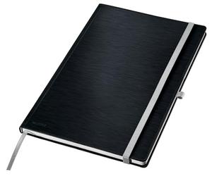 Notebook Leitz Style A4 a righe, copertina rigida, 160 pagine, 80 fogli, carta certificata FSC da 100 g/m², fascia elastica e segnalibro, per ufficio e casa-ufficio, nero, 44751094
